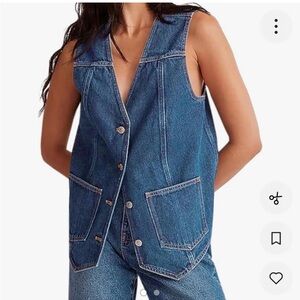 Women's Denim Vest Button Up